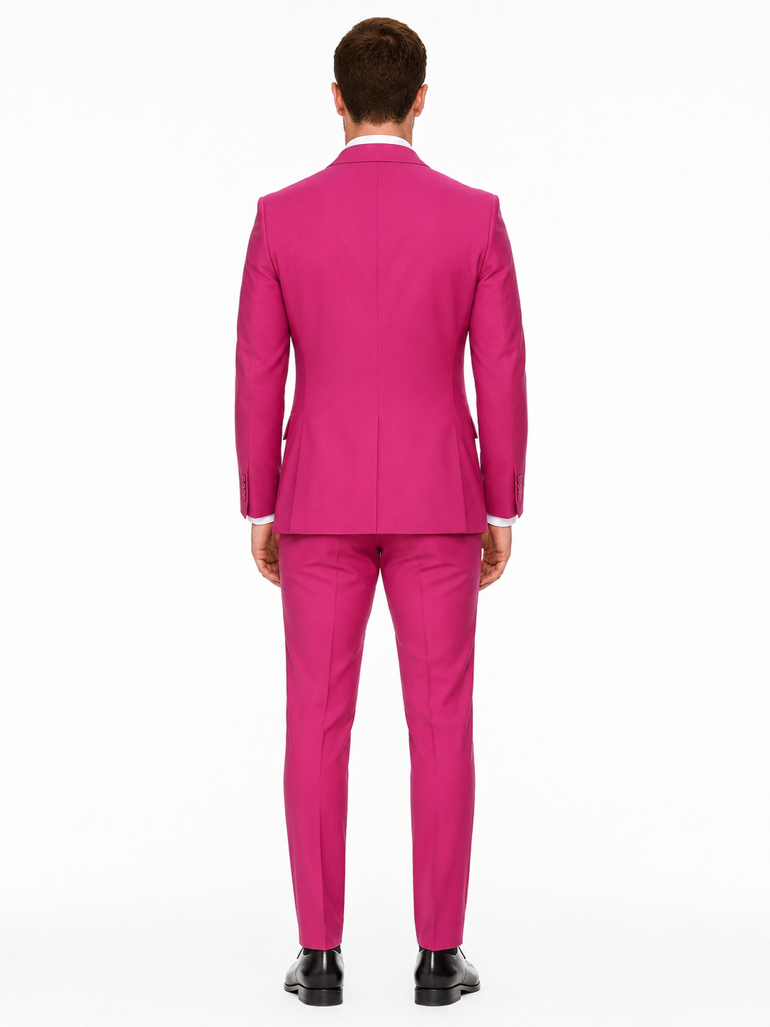 Mens Hot Pink Tuxedo Dinner Jacket  Pants with Shawl Lapel  Slim Fit 2-Piece Suit for Weddings, Proms Suit in Fuchsia Colors