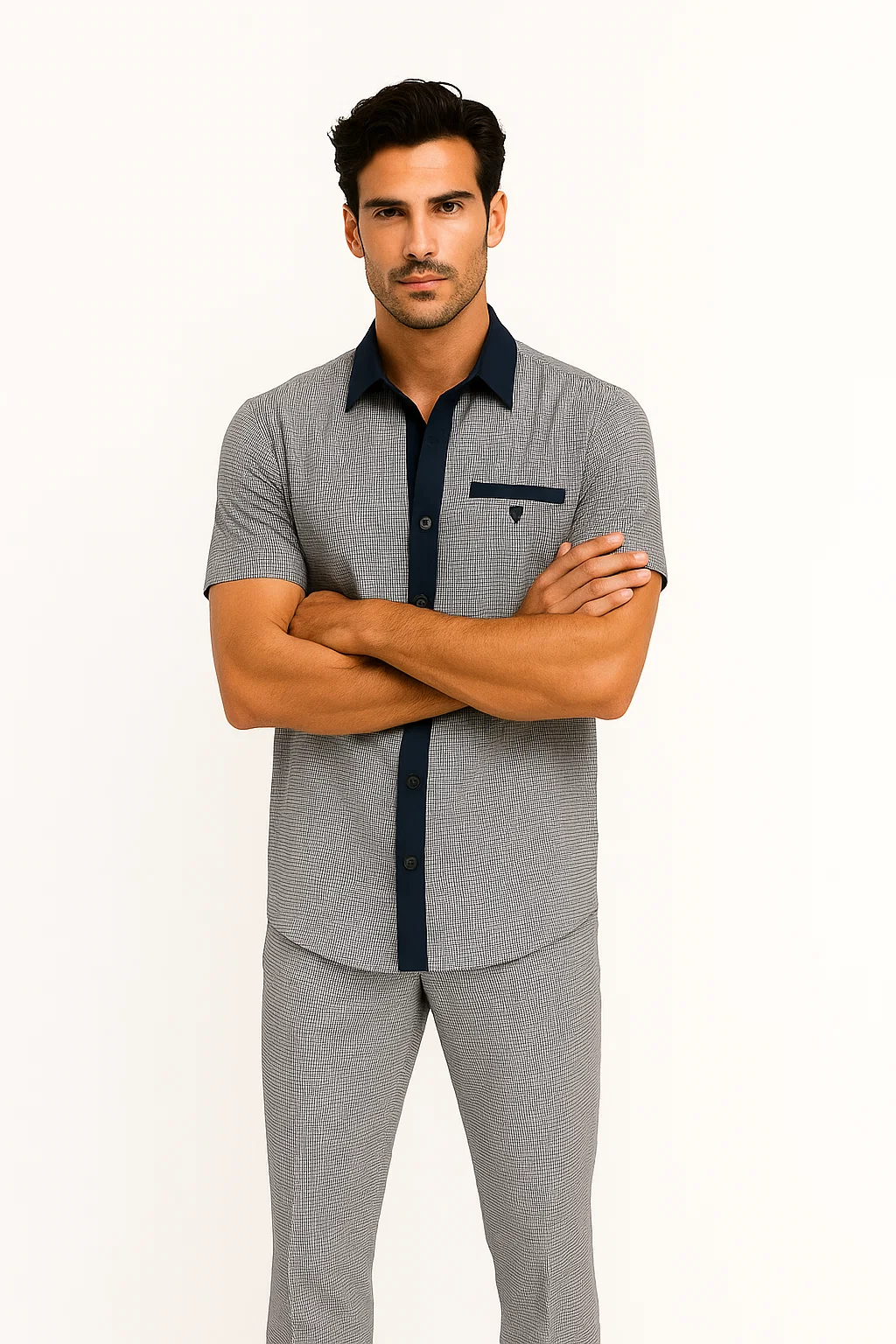 Mens Houndstooth Walking Suit by Dreams by Zacchi  2 Piece Lei sure Set in navy/white- $99