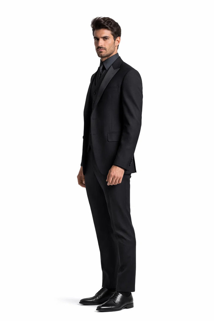 Men's John Wick Black Suit Jacket + Pants Shirt and Tie Package