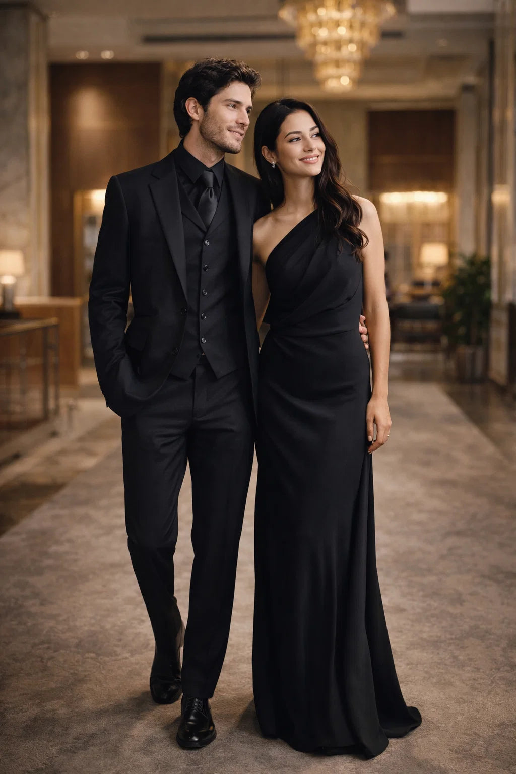 Mens John Wick Black Suit Jacket + Pants Shirt and Tie Package