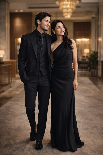 Mens John Wick Black Suit Jacket + Pants Shirt and Tie Package