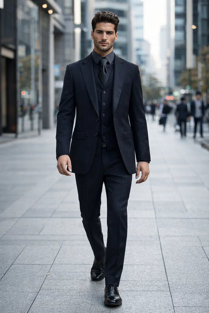 Mens John Wick Black Suit Jacket + Pants Shirt and Tie Package