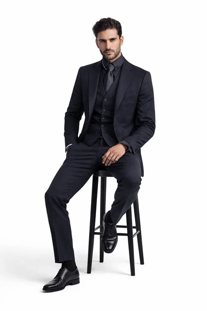Men's John Wick Black Suit Jacket + Pants Shirt and Tie Package