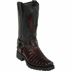 Men's Los Altos Caiman Tail Skin Biker Boots
