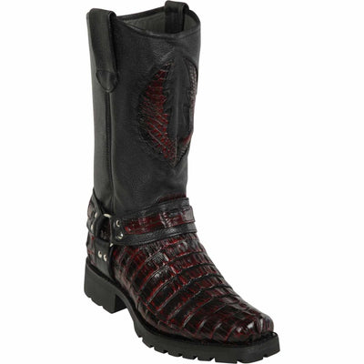 Men's Los Altos Caiman Tail Skin Biker Boots