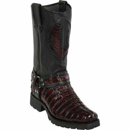 Men's Los Altos Caiman Tail Skin Biker Boots