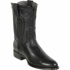 Men's Los Altos Original Leather Boots Roper Toe - Black 692105