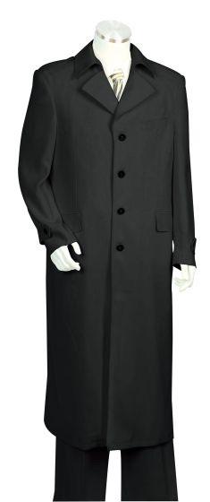 Men's Maxi  Black Full Length Zoot Suit – Vintage Gangster Style Long Coat Formal Suit