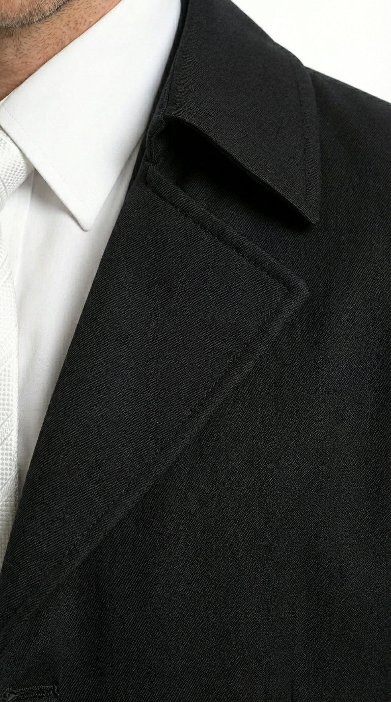 Men's Maxi  Black Full Length Zoot Suit – Vintage Gangster Style Long Coat Formal Suit