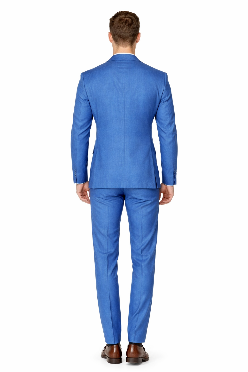 Mens Modern Fit Linen Wedding Suit Indigo