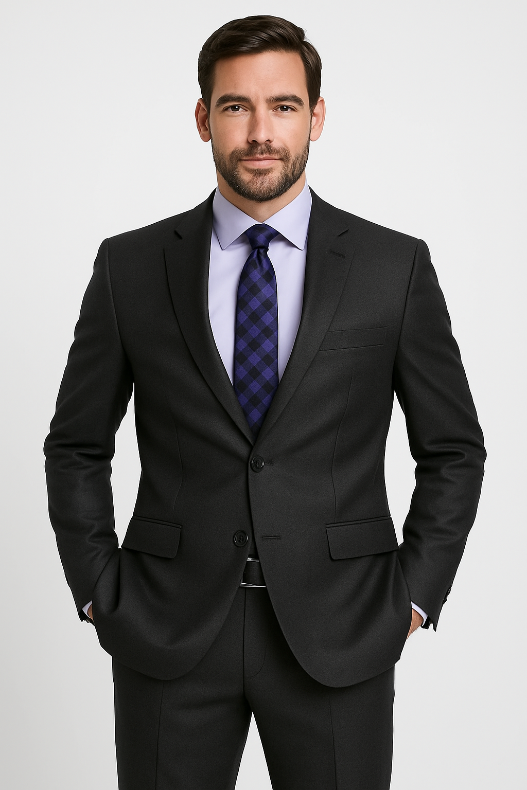 Mens Shiny Sharkskin Suit in Silver Grey