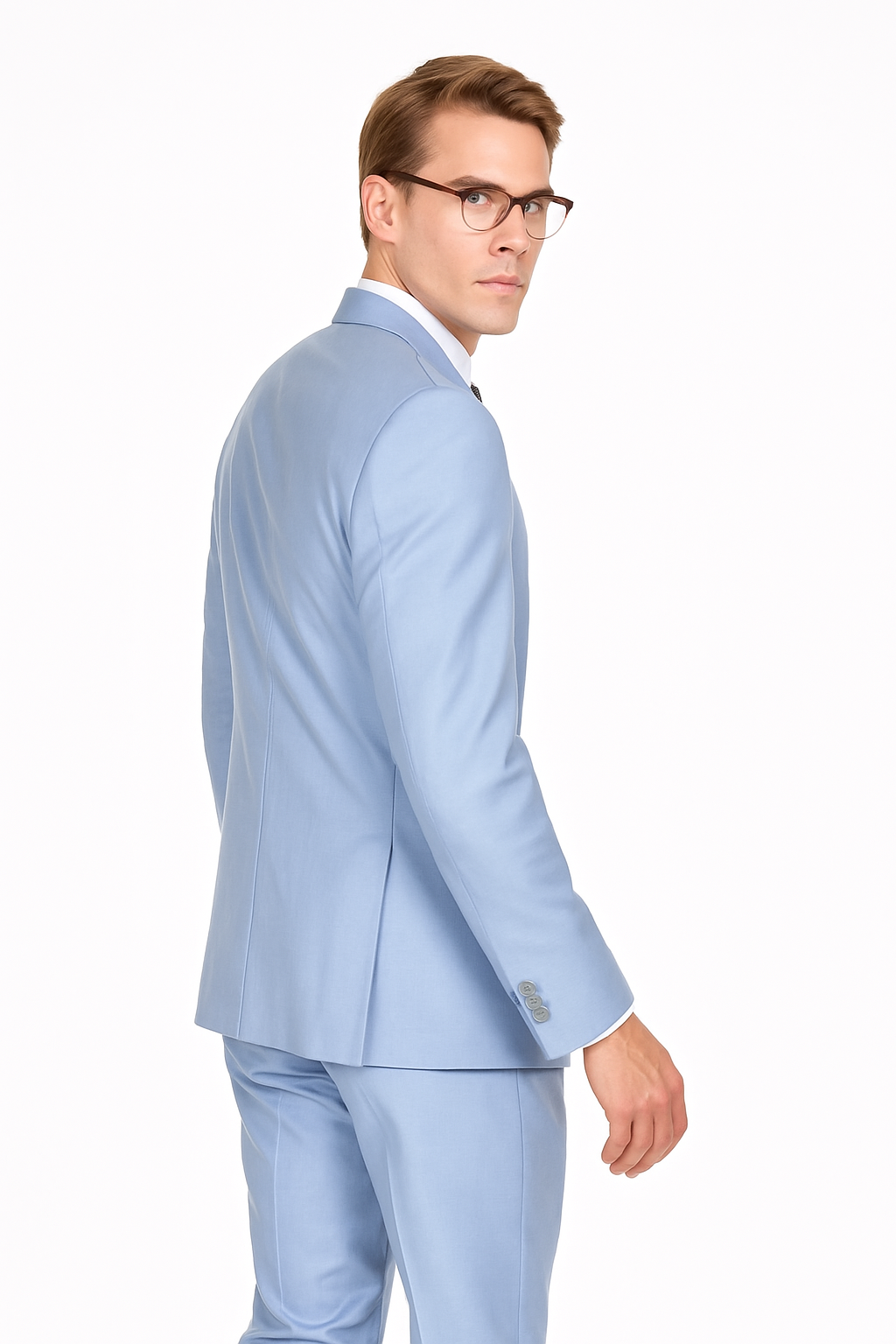Mens Modern Fit Summer Wedding Suit Light Blue