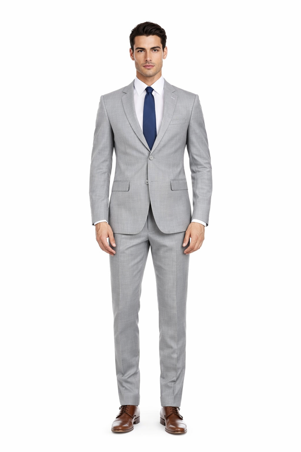 Mens Modern Fit Summer Wedding Suit Light Grey