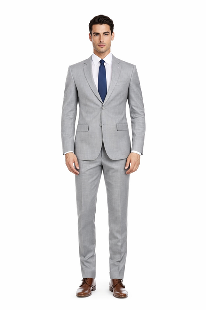 Mens Modern Fit Summer Wedding Suit Light Grey