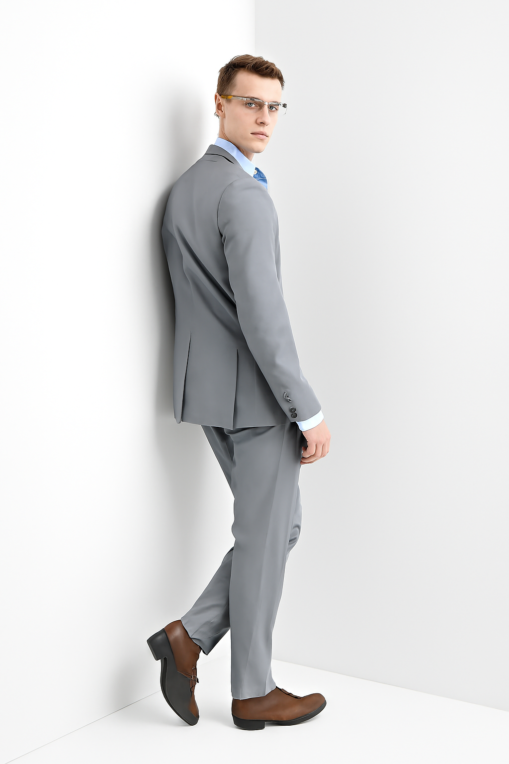 Mens Modern Fit Summer Wedding Suit Light Grey