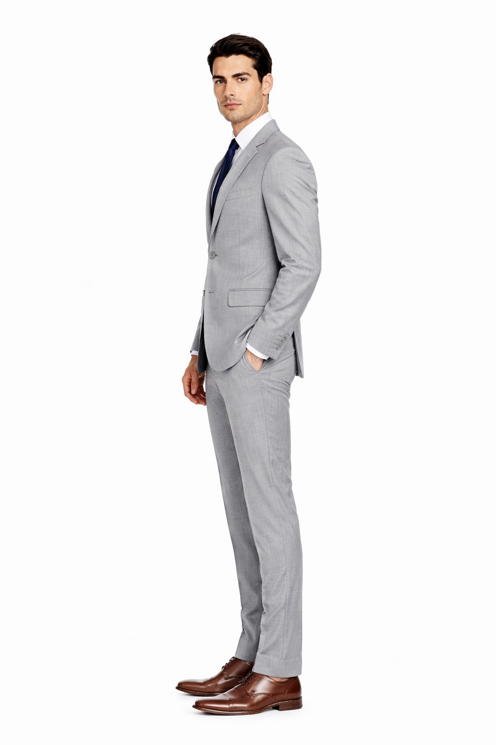 Mens Modern Fit Summer Wedding Suit Light Grey
