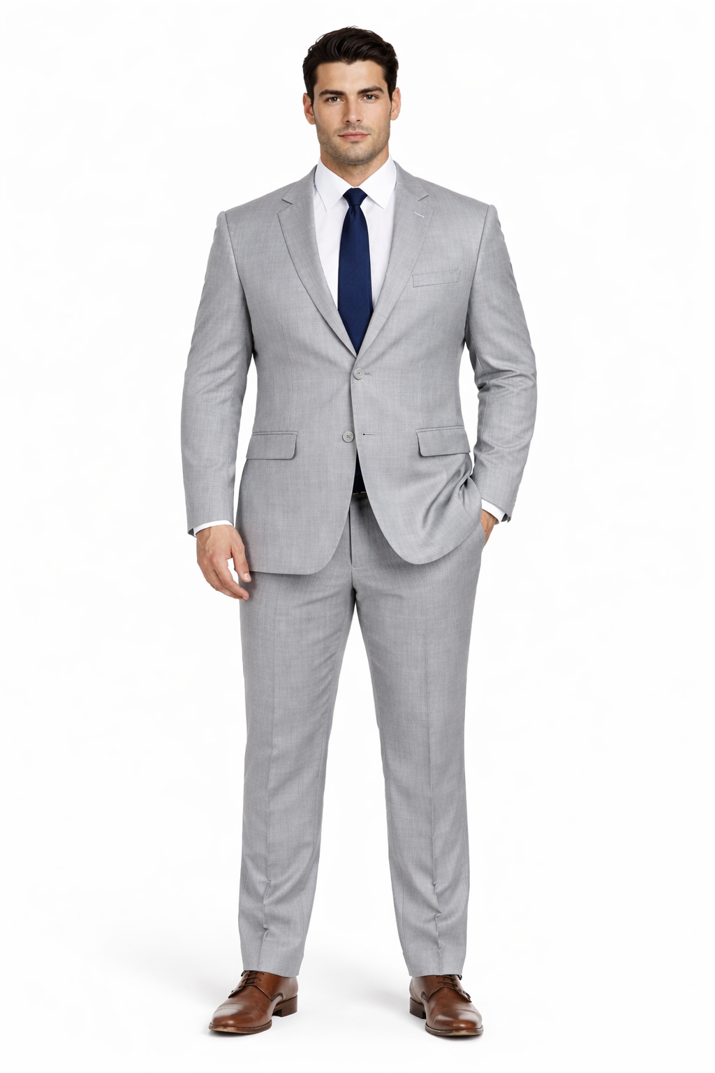 Mens Modern Fit Summer Wedding Suit Light Grey
