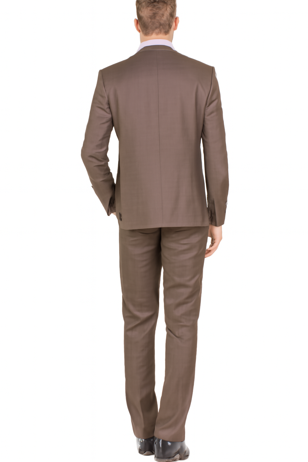 Mens Modern Fit Textured Suit Light Brown
