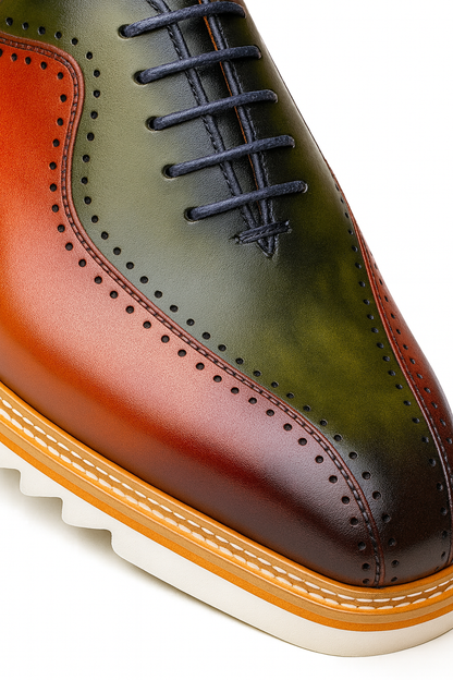 Stylish Two-Tone Brogue Oxford