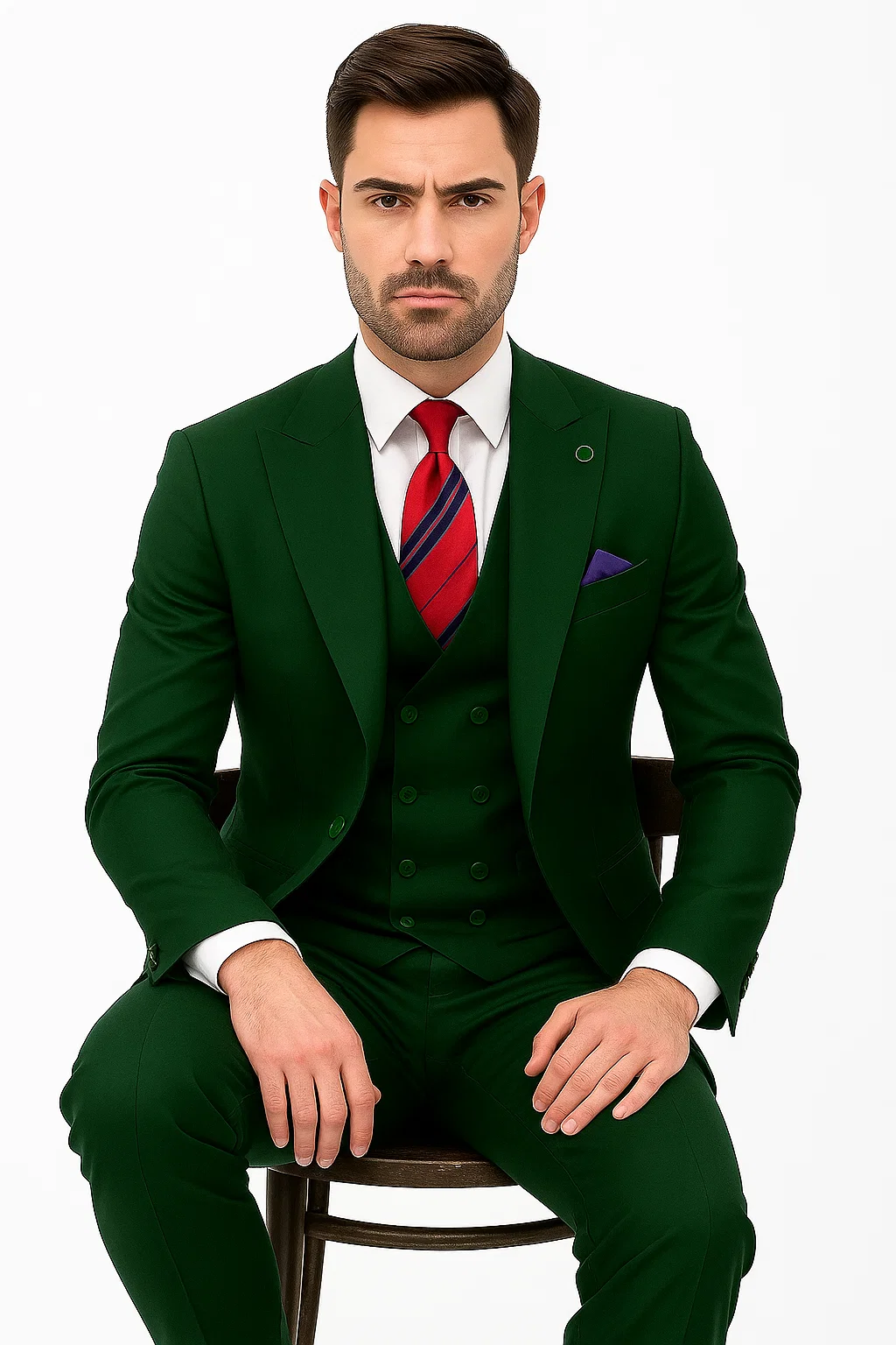 mens-one-button-peak-lapel-double-breasted-vest-wool-suit-in-hunter-green