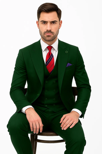mens-one-button-peak-lapel-double-breasted-vest-wool-suit-in-hunter-green