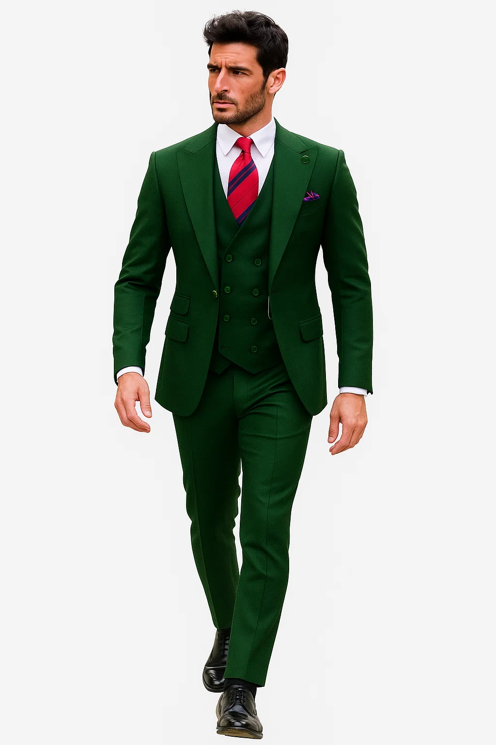 mens-one-button-peak-lapel-double-breasted-vest-wool-suit-in-hunter-green