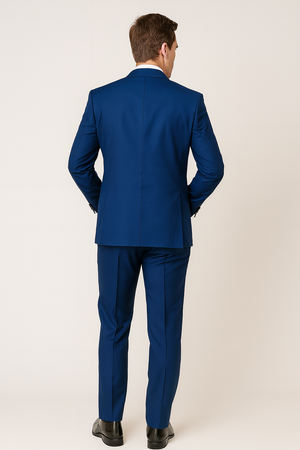 Mens One Button Shawl Lapel Tuxedo in Midnight Blue - Mens Slim Fitted Tuxedo