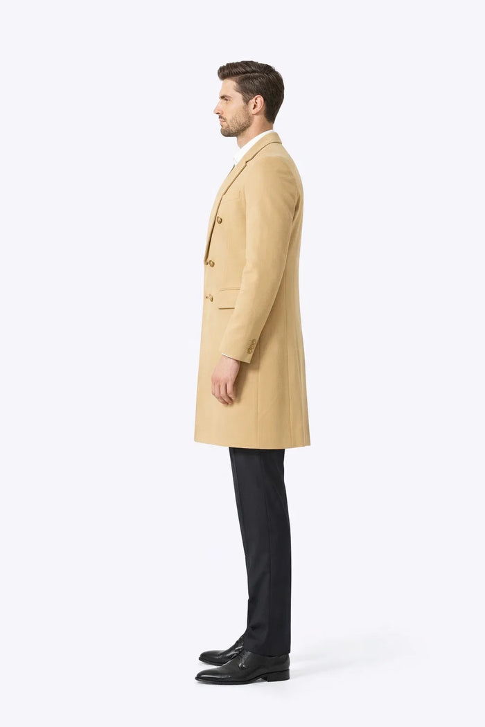 Mens Overcoat - Topcoat For Men - Winter Fabric - Long men's Dress Topcoat - Winter coat ~ Overcoat ~ men's Big And Tall Wool Winter Coats Designer men's Wool Peacoat Sale Duster Style Camel