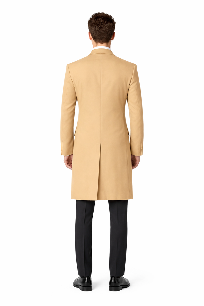 Coat Mens Overcoat - Topcoat For Men - Winter Fabric - Long men's Dress Topcoat