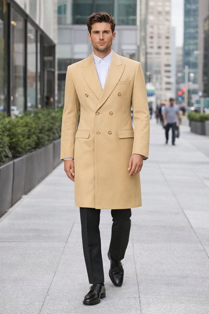 Mens Overcoat - Topcoat For Men - Winter Fabric - Long men's Dress Topcoat - Winter coat ~ Overcoat ~ men's Big And Tall Wool Winter Coats Designer men's Wool Peacoat Sale Duster Style Camel