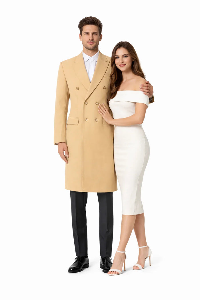 Mens Overcoat - Topcoat For Men - Winter Fabric - Long men's Dress Topcoat - Winter coat ~ Overcoat ~ men's Big And Tall Wool Winter Coats Designer men's Wool Peacoat Sale Duster Style Camel