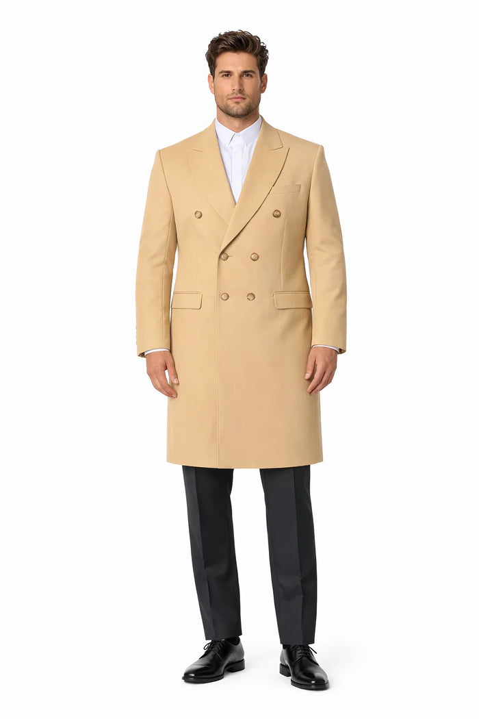 Mens Overcoat - Topcoat For Men - Winter Fabric - Long men's Dress Topcoat - Winter coat ~ Overcoat ~ men's Big And Tall Wool Winter Coats Designer men's Wool Peacoat Sale Duster Style Camel