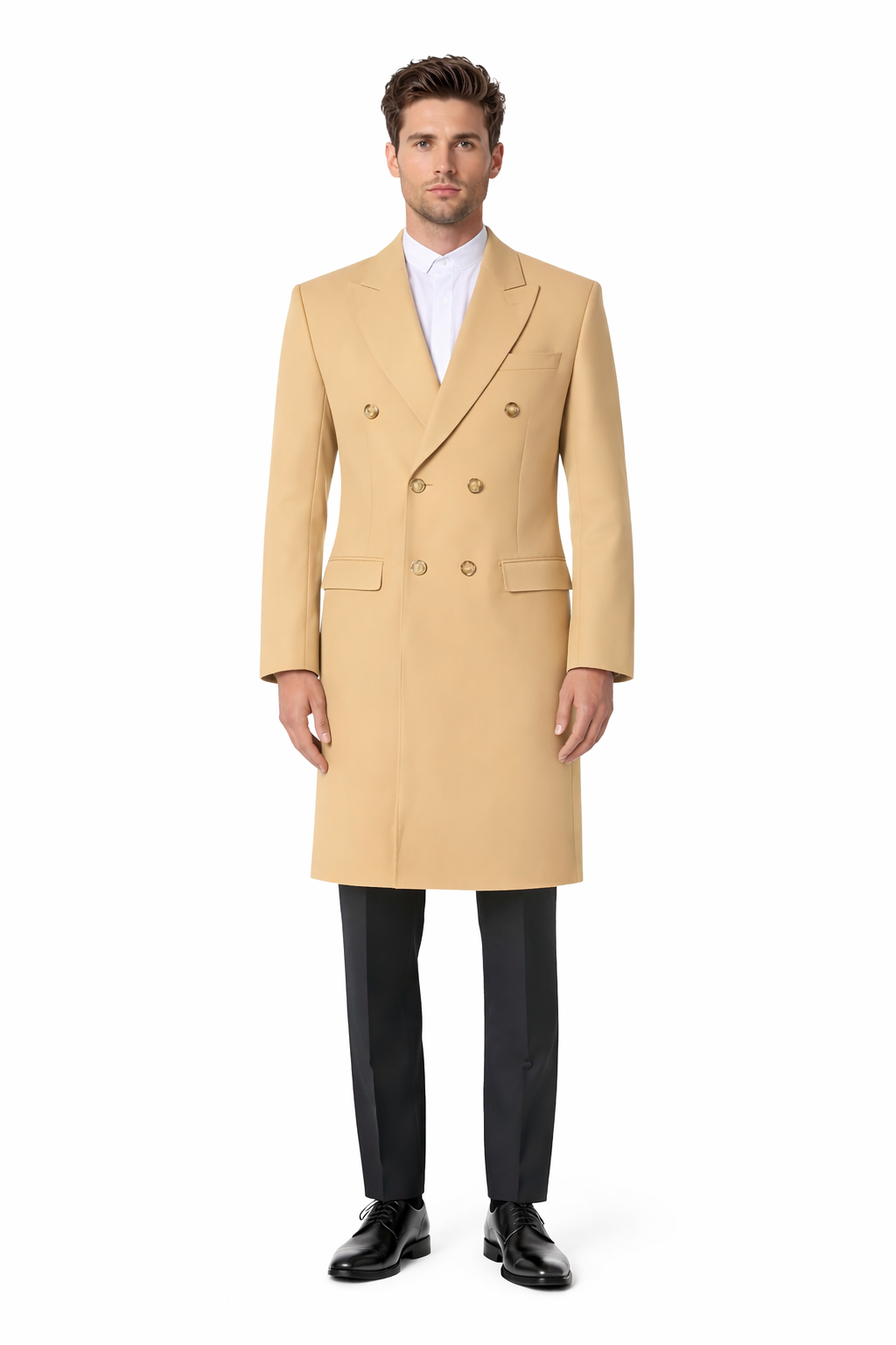 Coat Mens Overcoat - Topcoat For Men - Winter Fabric - Long men's Dress Topcoat