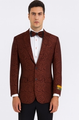 mens-paisley-blazer-floral-pattern-rust-copper-color-and-black-mix-light-brown-color-tuxedo-dinner-jacket