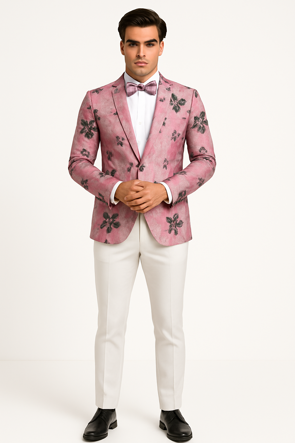 Mens Paisley Shawl Prom Tuxedo Dinner Jacket in Pink