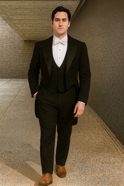 Mens Phantom of The Opera Tail Tuxedo Costume in Black