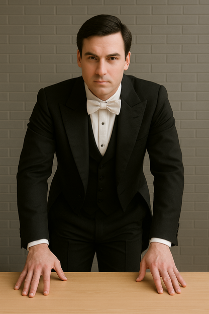 Mens Phantom of The Opera Tail Tuxedo Costume in Black