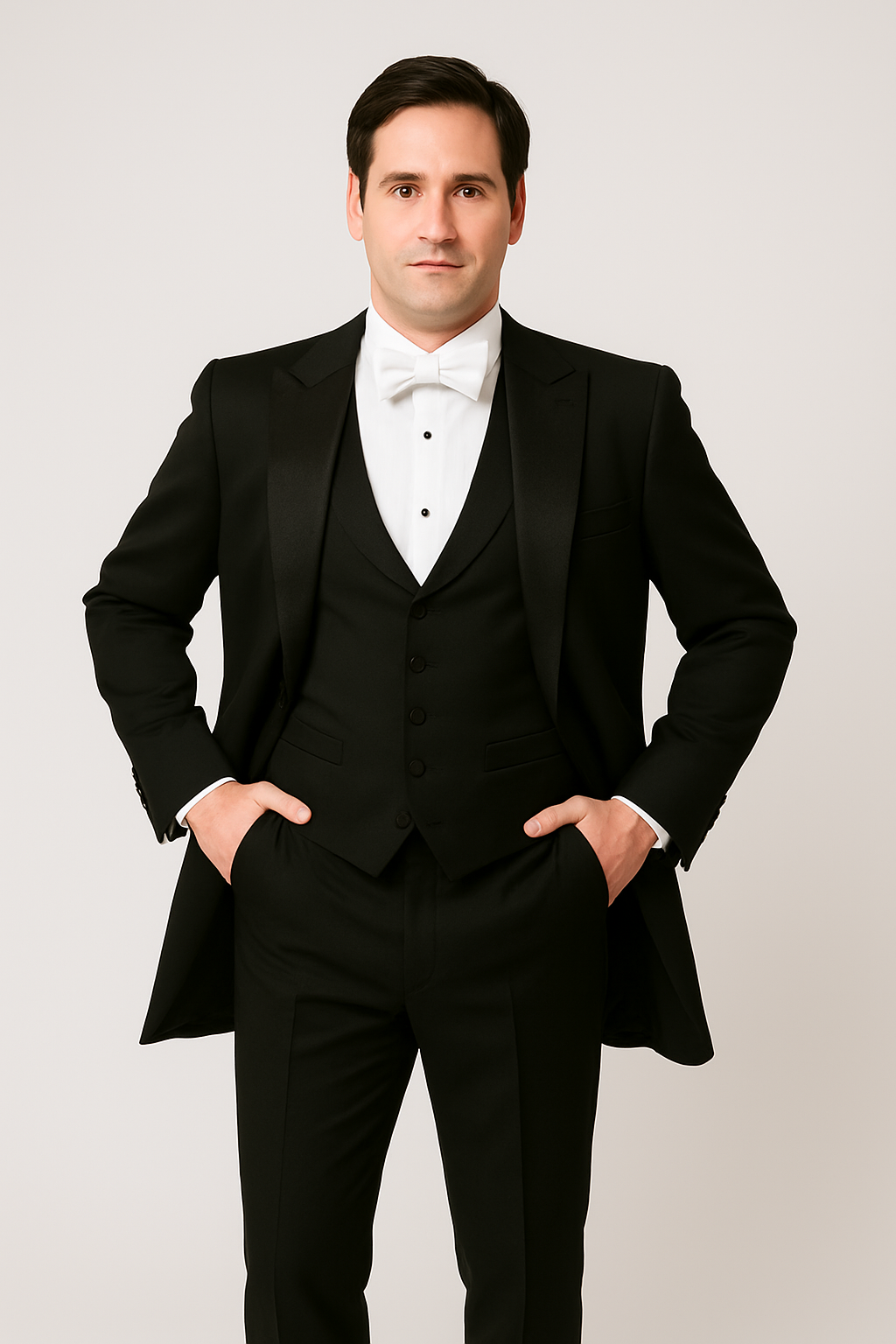 Mens Phantom of The Opera Tail Tuxedo Costume in Black