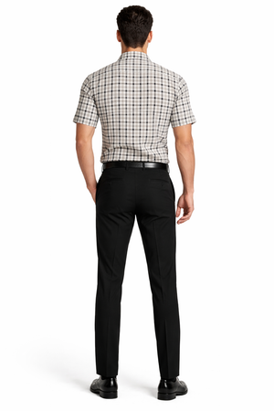 Mens Plaid Walking Suit in black by Dreams by Zacchi  2 Piece Leisure Outfit with Matching Shirt and pant -$99