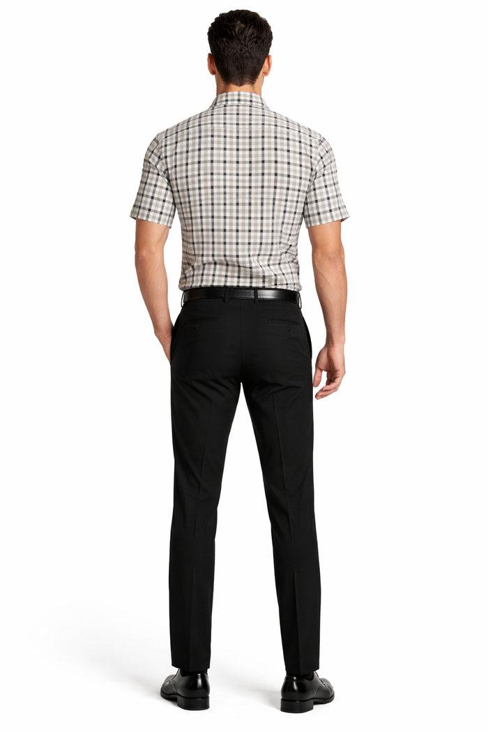 Mens Plaid Walking Suit in black by Dreams by Zacchi  2 Piece Leisure Outfit with Matching Shirt and pant -$99