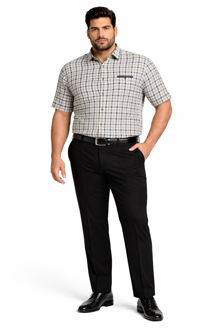 Mens Plaid Walking Suit in black by Dreams by Zacchi  2 Piece Leisure Outfit with Matching Shirt and pant -$99