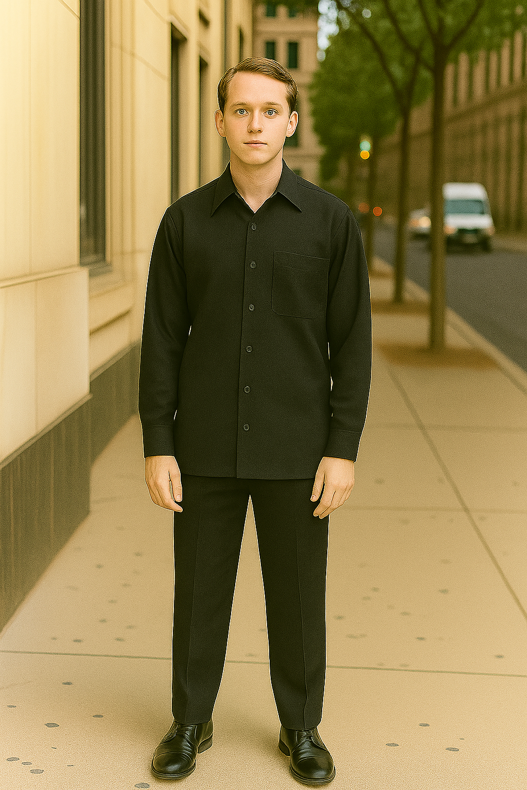 Men's Plain Long Sleeve Casual Walking Suit