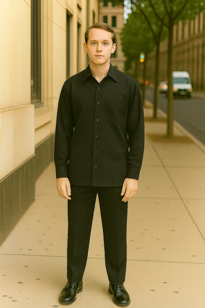 Men's Plain Long Sleeve Casual Walking Suit