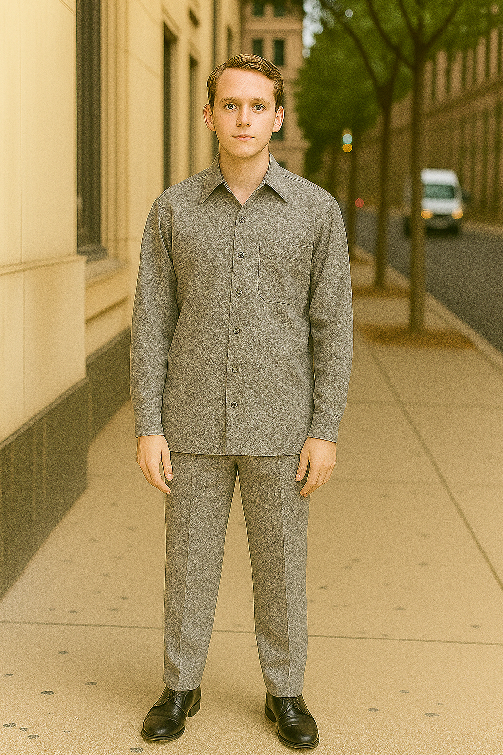 Men's Plain Long Sleeve Casual Walking Suit