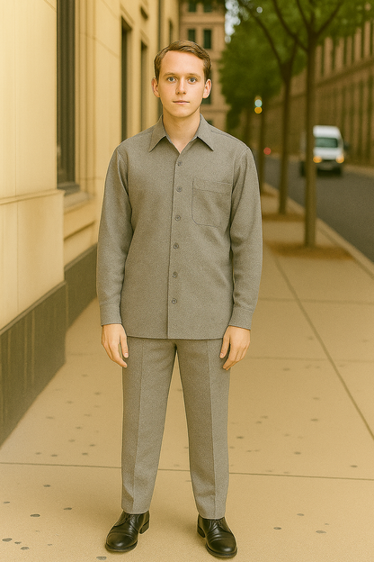 Men's Plain Long Sleeve Casual Walking Suit