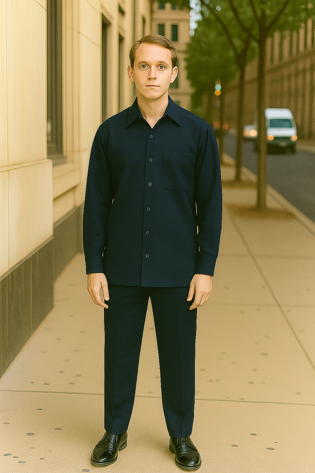 Men's Plain Long Sleeve Casual Walking Suit