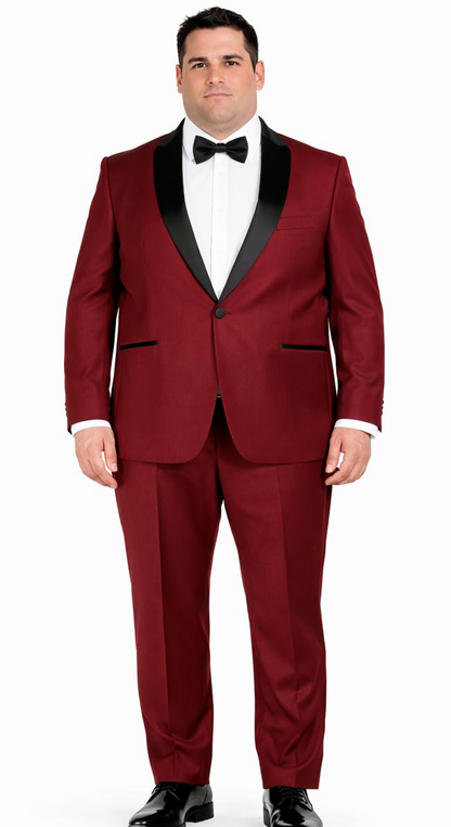 Mens Prom | Wedding Slim Fit Shawl Tuxedo Burgundy