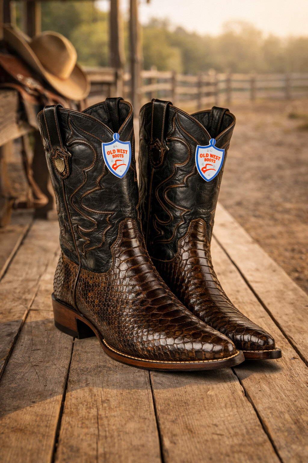 Men's Wild West Python Skin J Toe Boots 29957