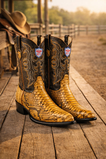 Men's Wild West Python Skin J Toe Boots 29957