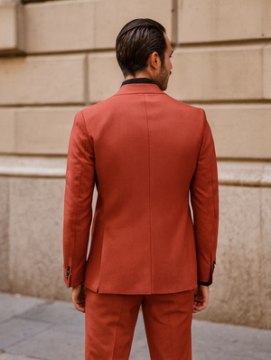 Elegant Red Three-Piece Suit  Groom & Party Formal Outfit